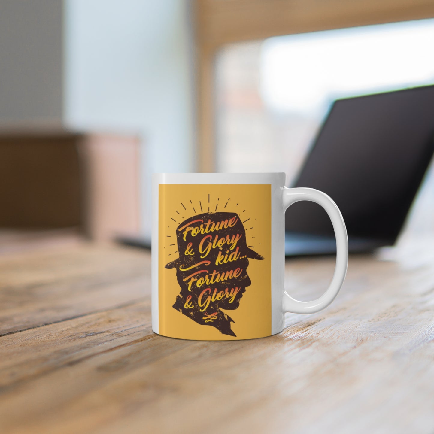 Indiana Jones Coffee Mug - White Ceramic Mug, 11oz