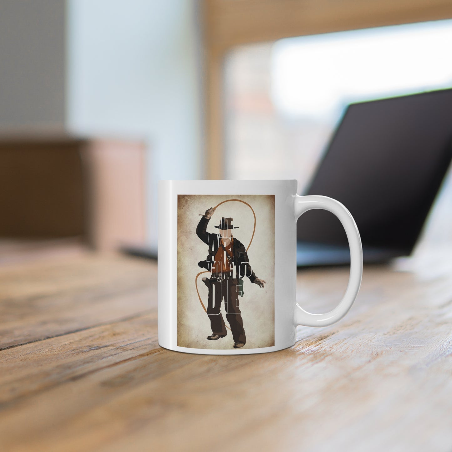 Indiana Jones Coffee Mug - White Ceramic Mug, 11oz