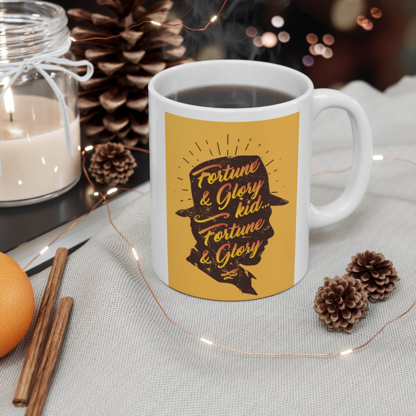 Indiana Jones Coffee Mug - White Ceramic Mug, 11oz