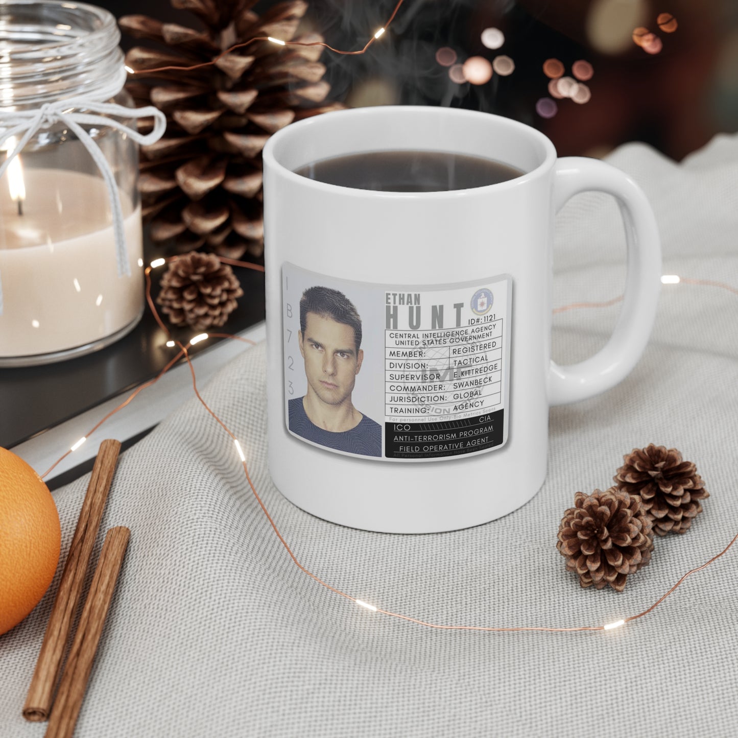 Ethan Hunt Mission Impossible ID White Ceramic Mug, 11oz