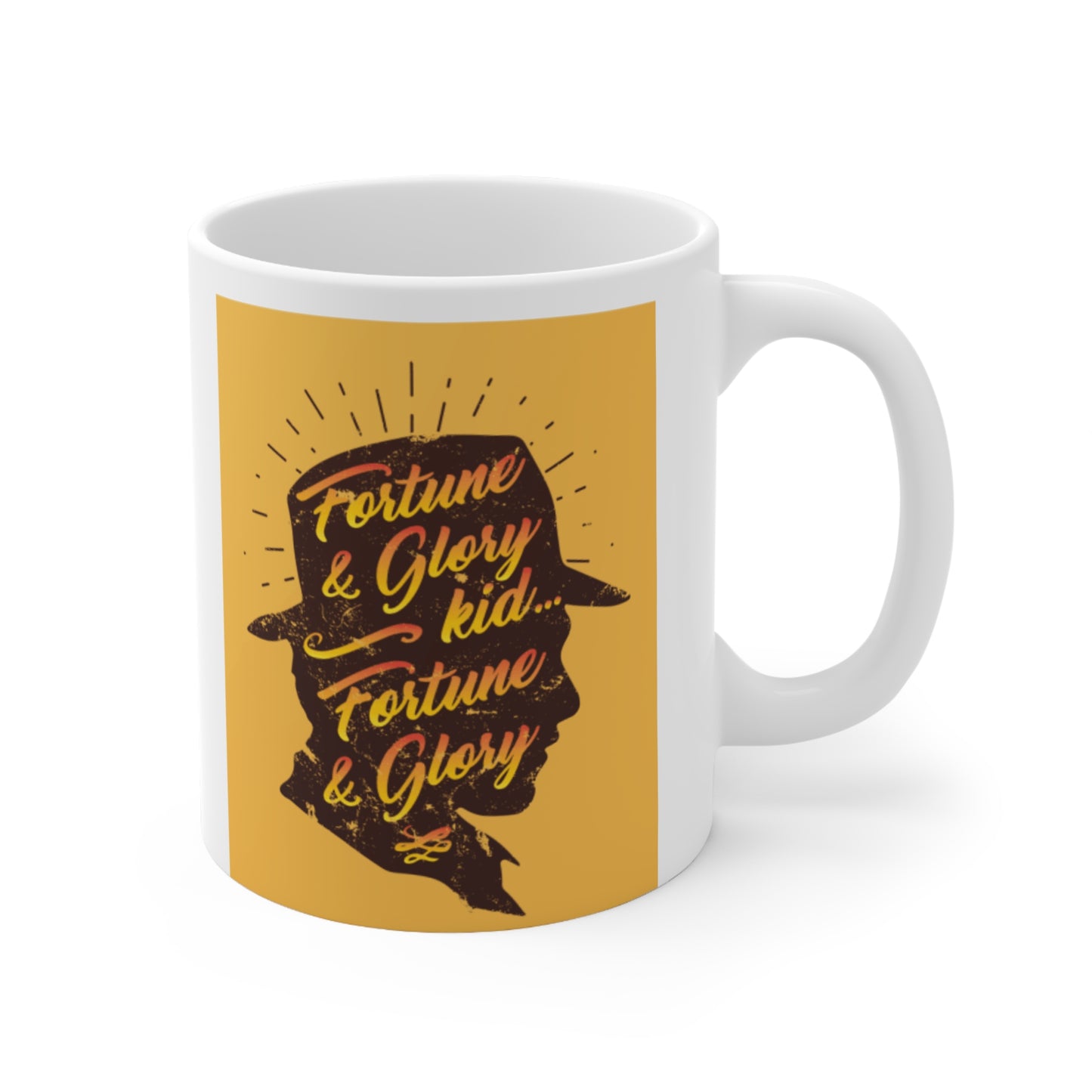 Indiana Jones Coffee Mug - White Ceramic Mug, 11oz