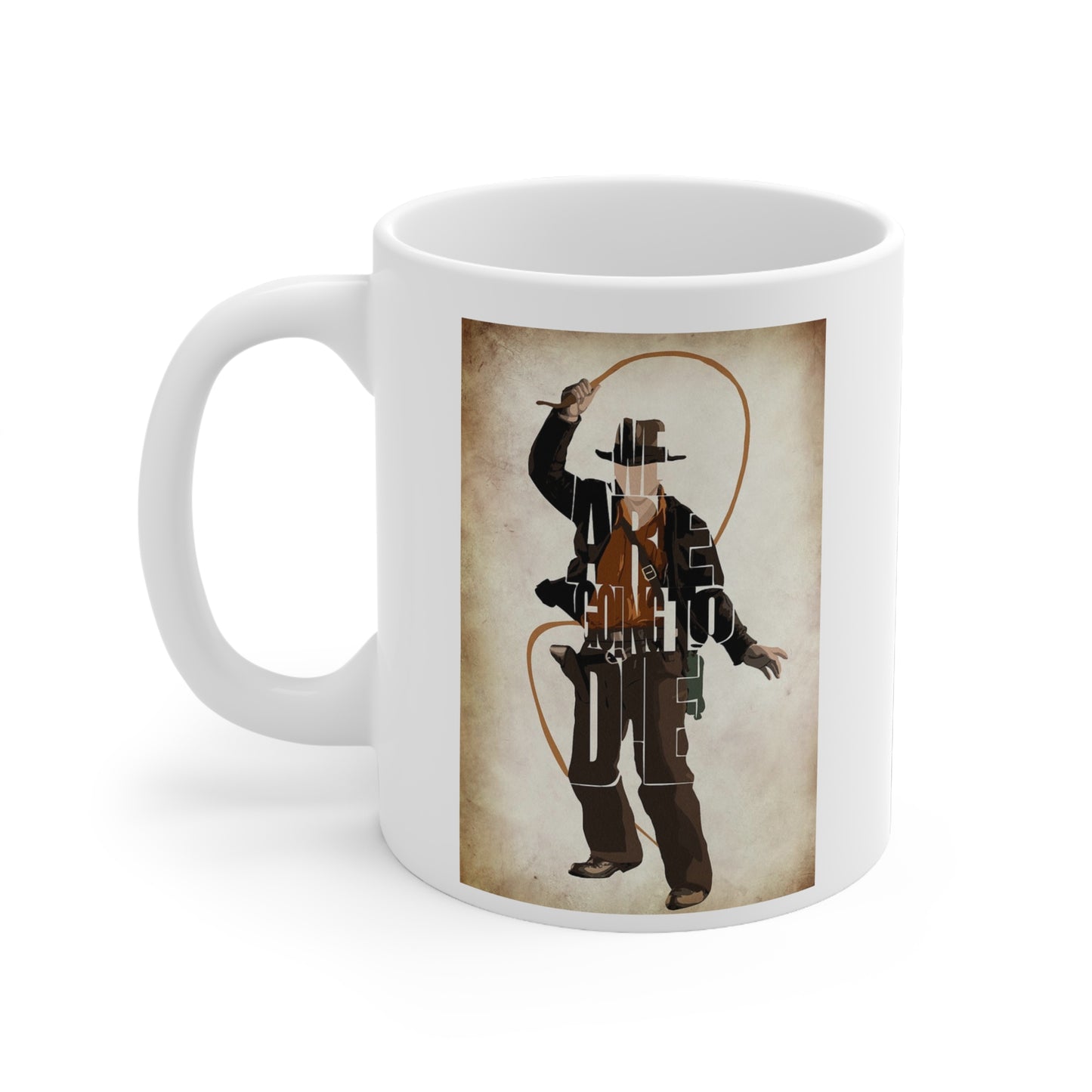 Indiana Jones Coffee Mug - White Ceramic Mug, 11oz