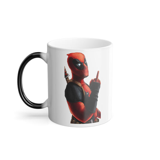 *HOT SELLER* Deadpool Secret Birdie Prank (White) - Color Morphing Mug, 11oz